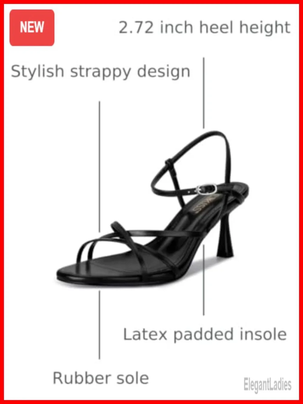 Kitten Heel Strappy Ankle Strap Sandals for Women Low Heel Dress Shoes
